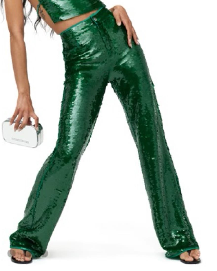 Simon Miller Can Can Pant - Green Sequin - Image 1