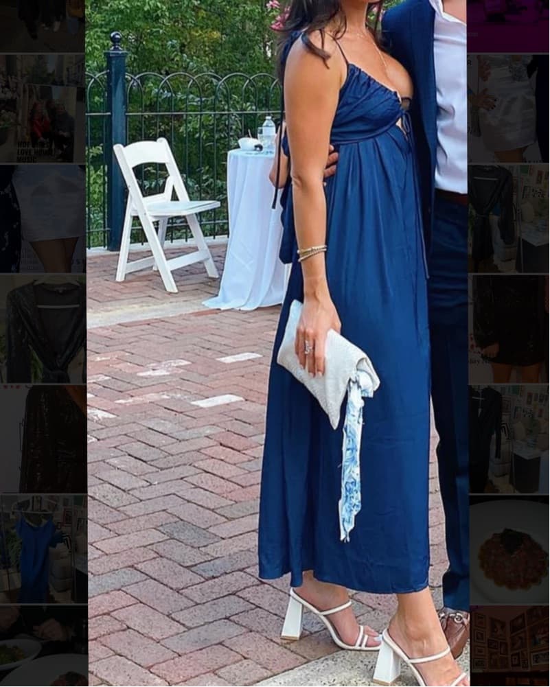Lulus Navy Tie Back Dress - Image 6