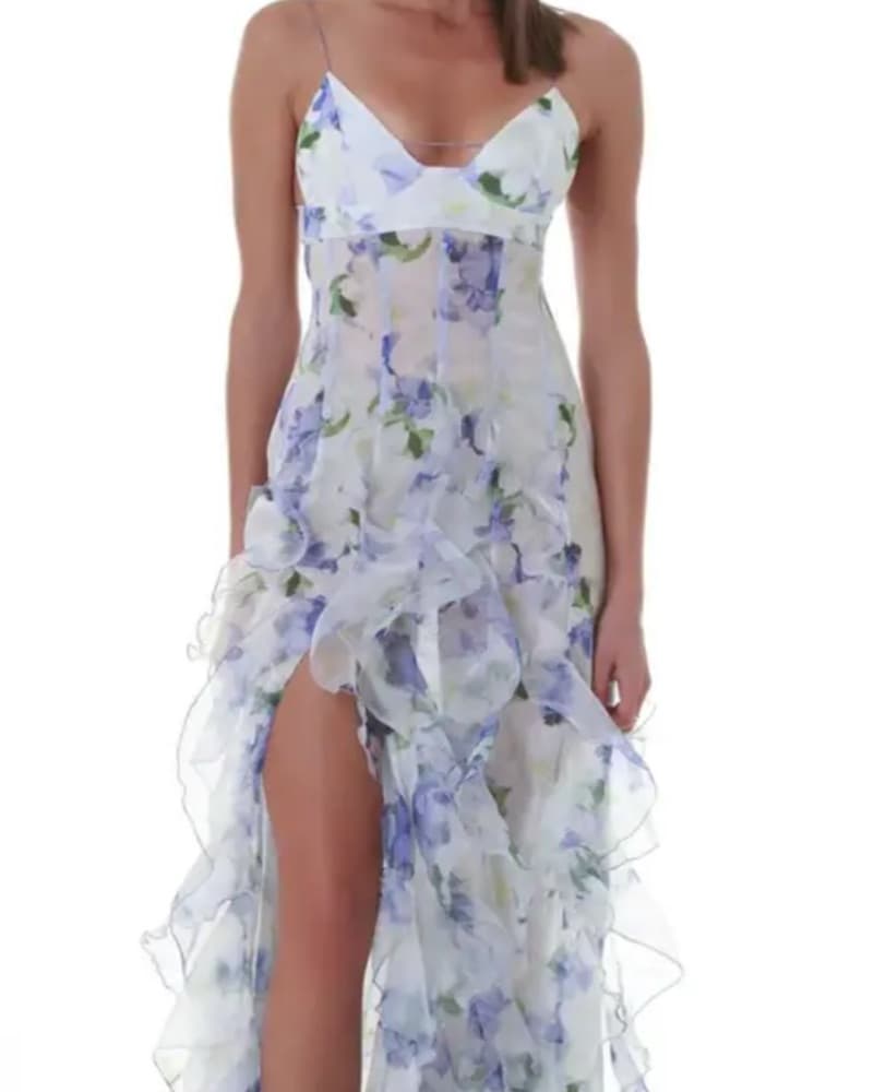 Iris Flower Maxi Dress - Image 1