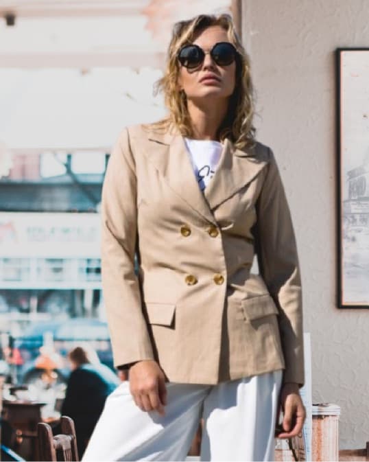 Louise Double Breasted Wool Blazer - Image 2