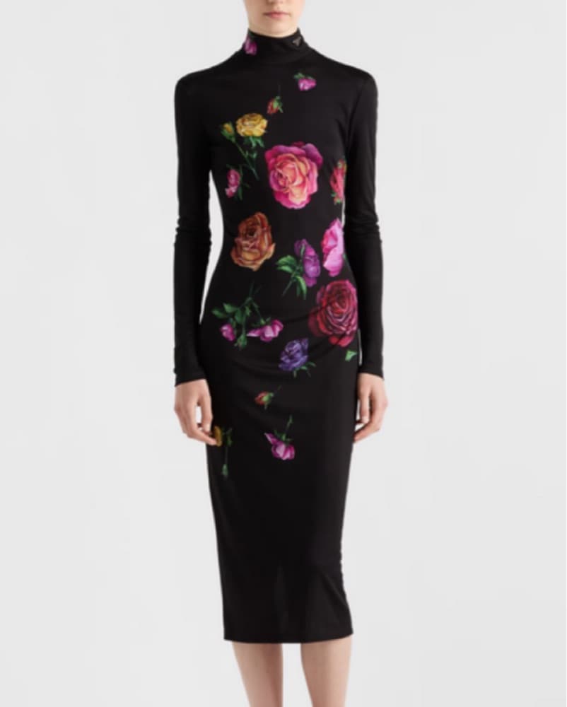 Prada Printed Organzine Dress - Image 1