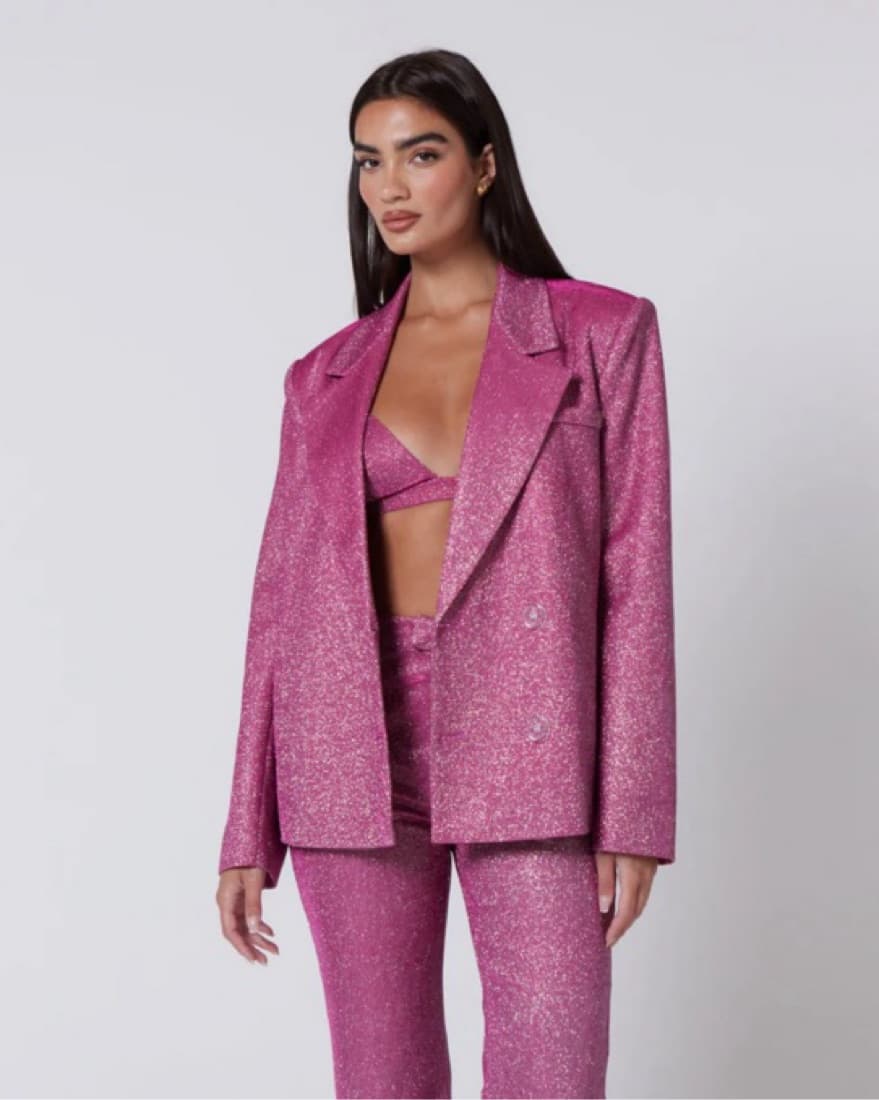 SLA The Label Pink Sparkle Blazer - Image 3