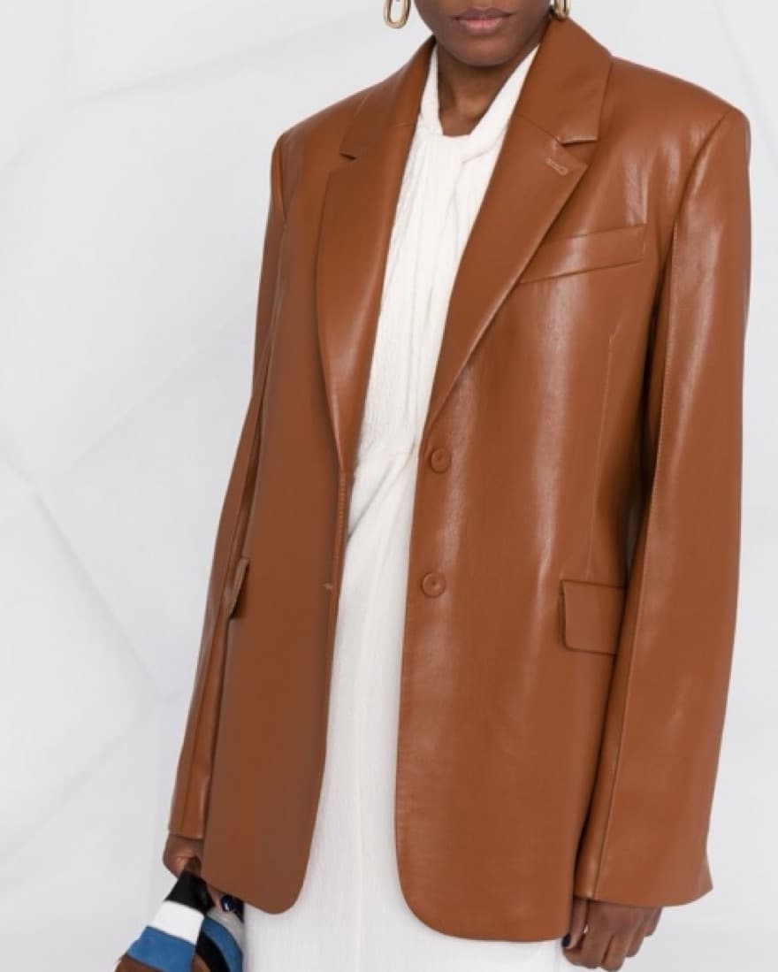 Nanushka Brown Vegan Blazer - Image 3