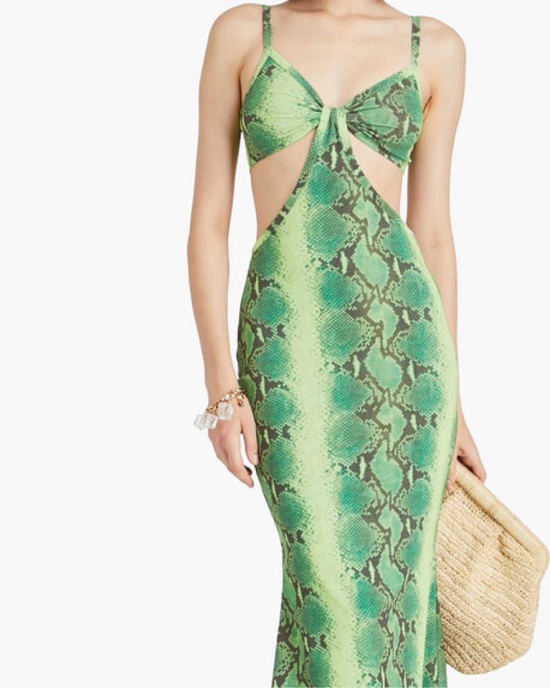 Cult Gaia Green Snake Print Dress - Image 1