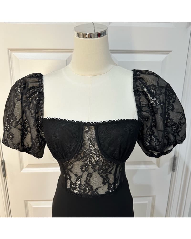 Weworewhat Black Corset Dress - Image 3