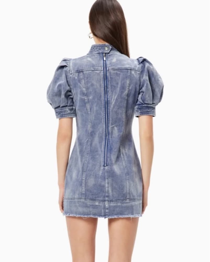 Elliatt Puffed Sleeve Denim Dress - Image 3
