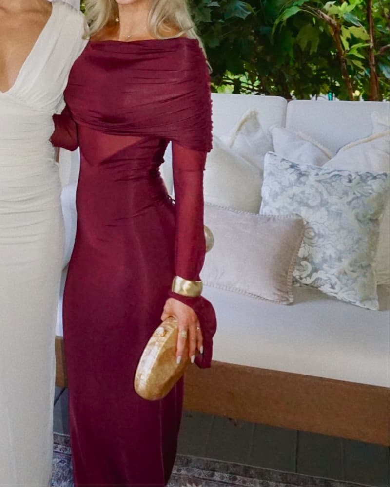 Meshki One Shoulder Slinky Maxi Dress - Image 3