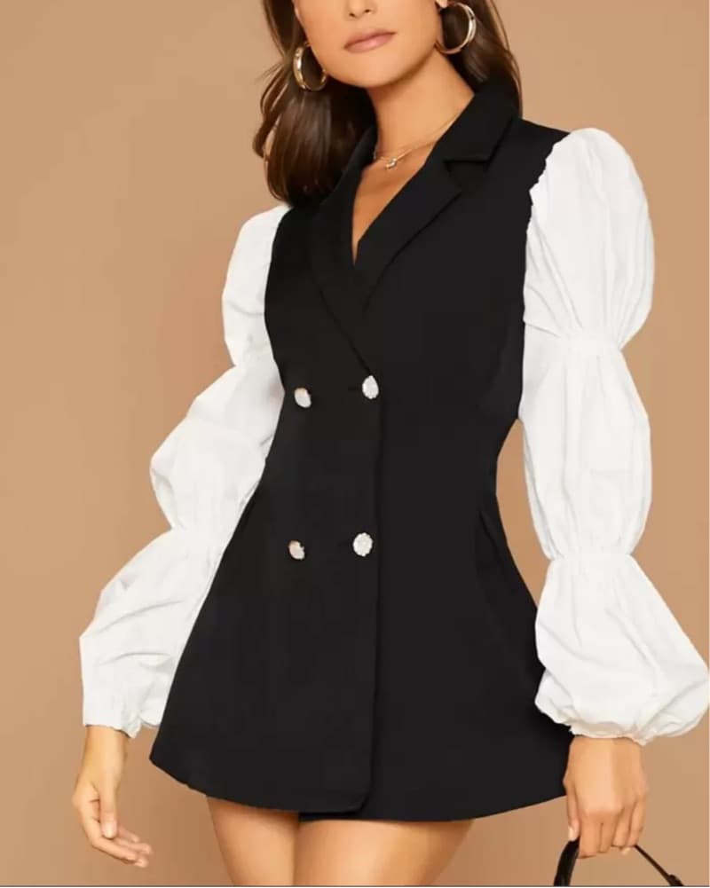 Chic black and white dress - Image 1