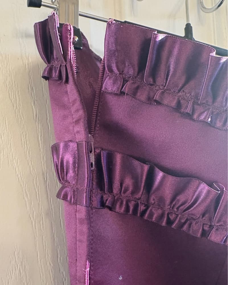 Ruffly Purple Satin Betsey Johnson Dress - Image 5