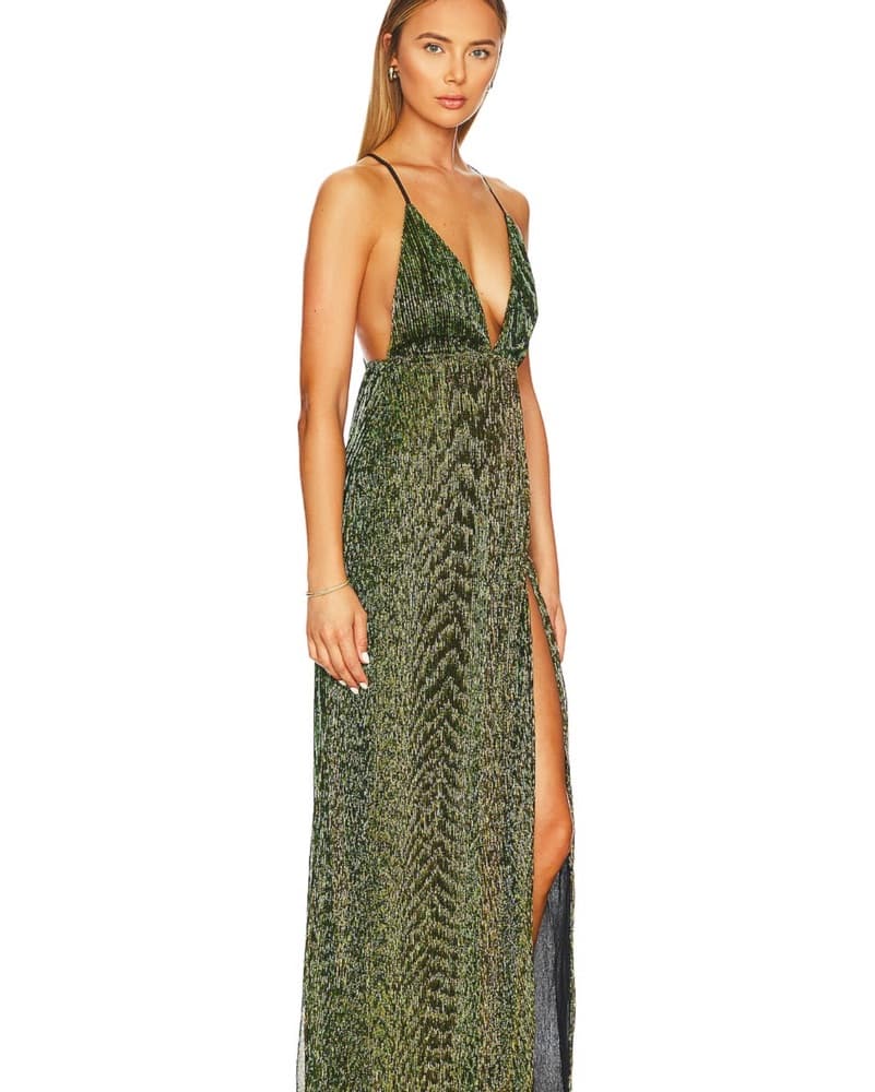 Revolve x Superdown Green Metallic Dress - Image 2