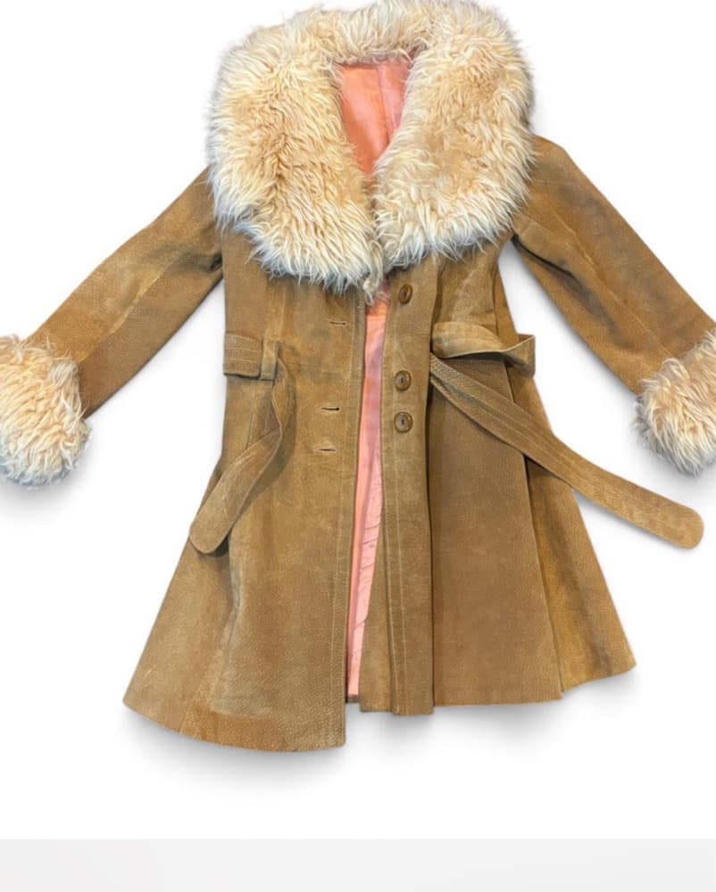 Tan Penny Lane Fur Coat - Image 1