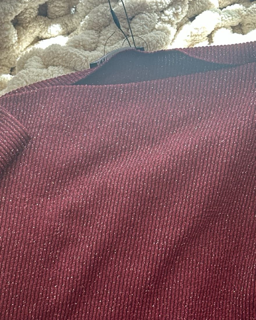 Zara Dark Red Sparkly Dress - Image 4
