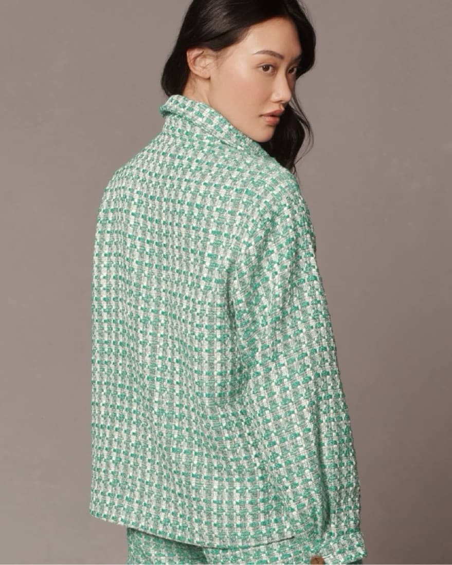 Anthropologie Maeve Green Tweed Shacket - Image 4