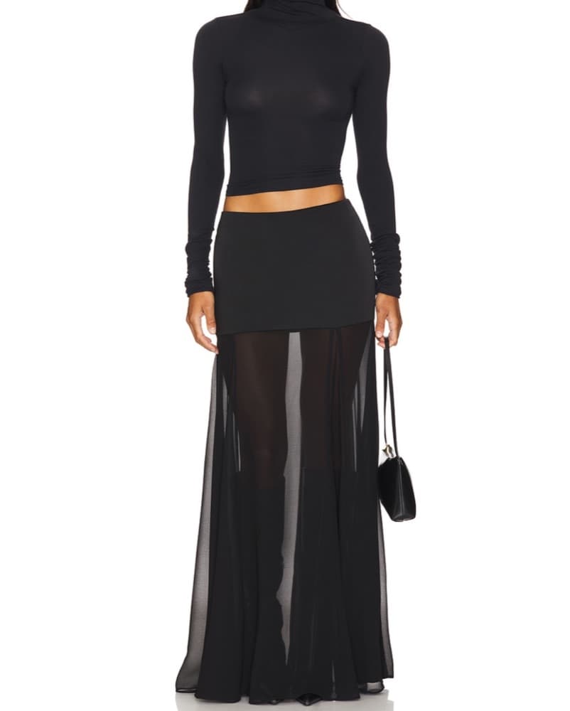 Black Sheer Maxi Skirt - Image 1