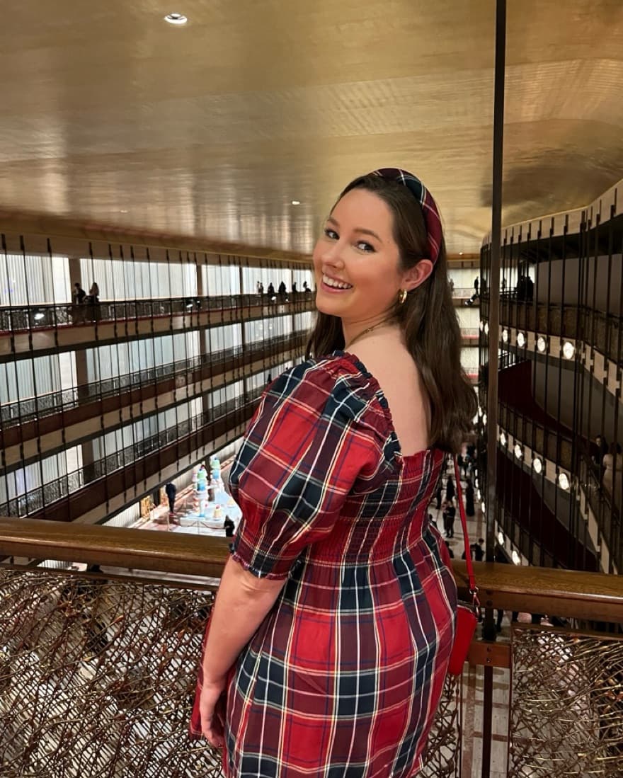 Hillhouse Plaid Puff Sleeve Dress - Image 1