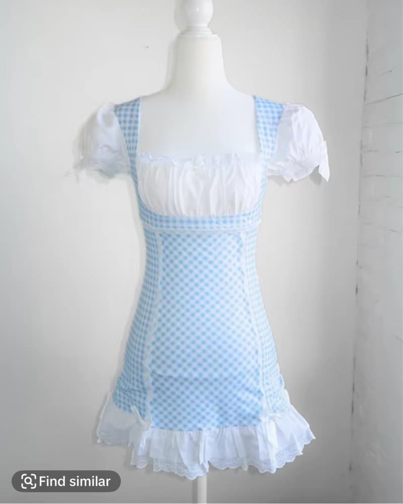 Gingham Milkmaid Mini Dress - Image 2