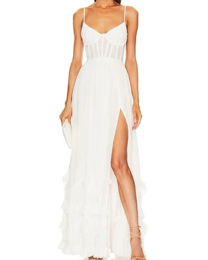 V. Chapman Carmen Gown In White - Image 1