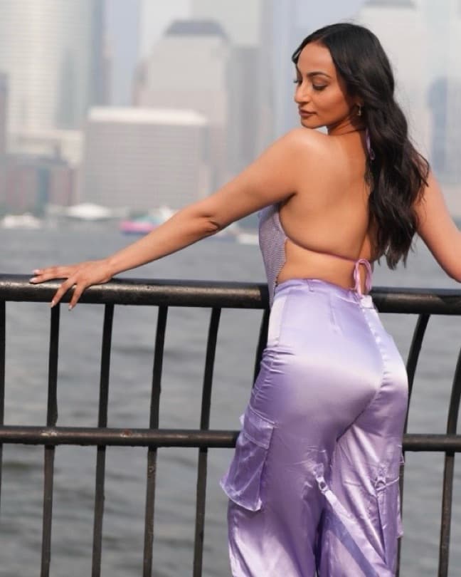 Akira Lavender Rhinestone Top - Image 3