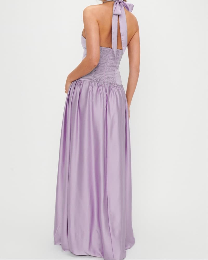 Mumu Lavender Halter Maxi Dress - Image 3