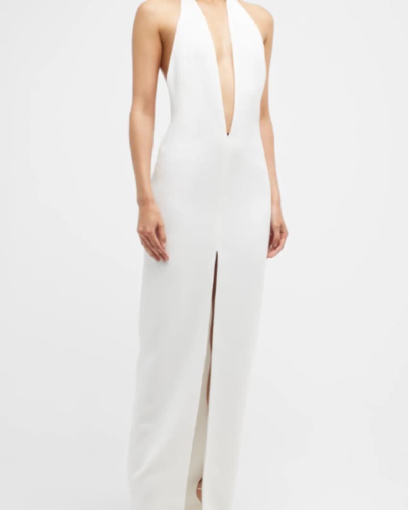 Monot Plunge front Slit Column Gown  - Image 2