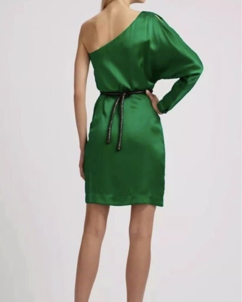 Tina Turk Emerald Silk one shoulder mini - Image 5