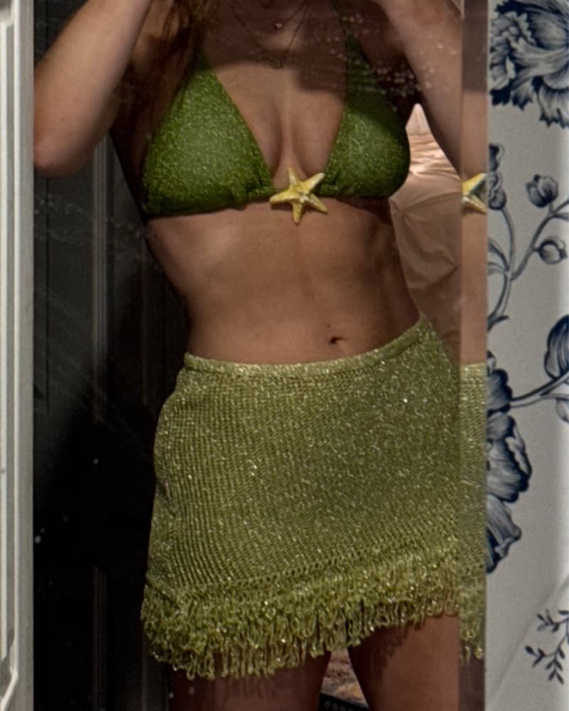 Green Sparkle Starfish Bikini Set  - Image 1