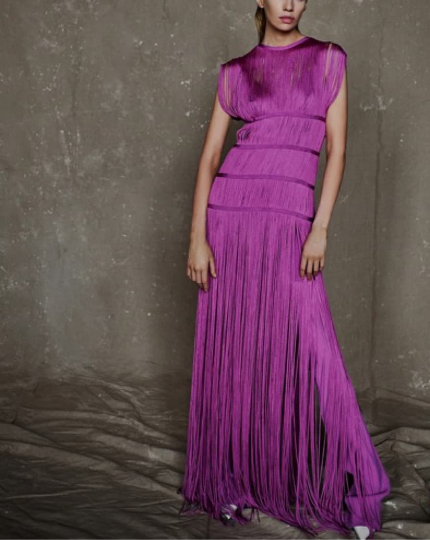 Hervé Léger Fringed Bandage Gown - Image 1