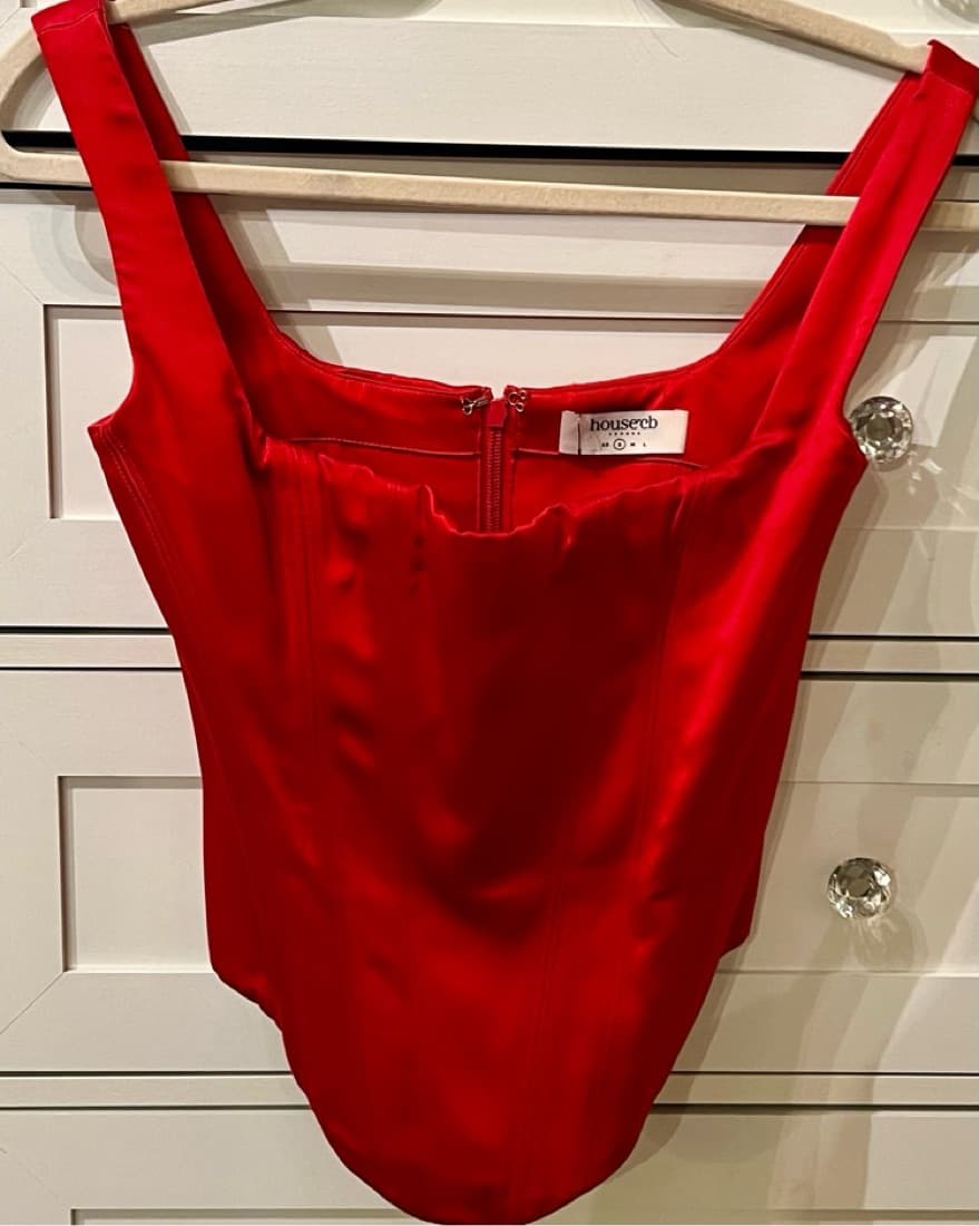 House of cb Red Satin Corset - Image 3