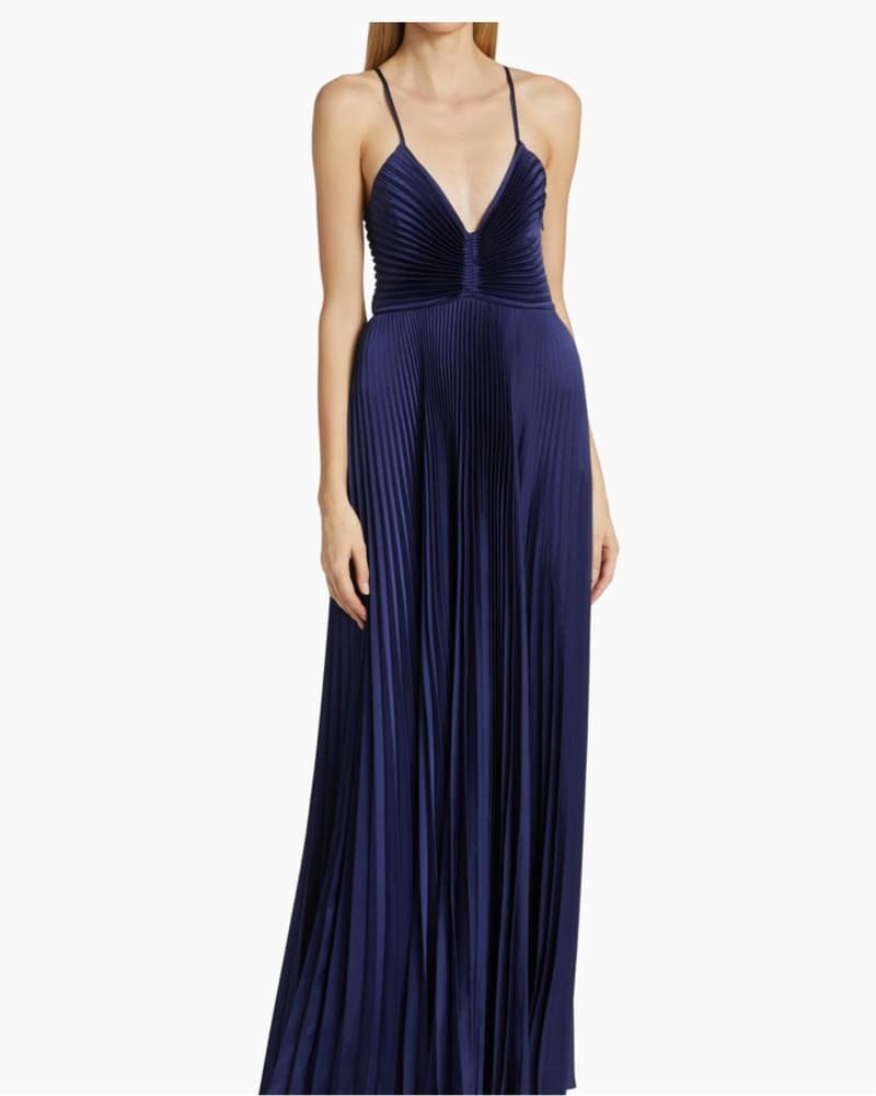 ALC Navy Pleated Formal Dress - Image 1