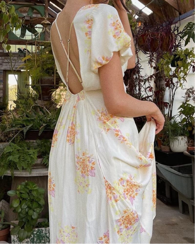 Free People Laura Yellow Floral Dress - Image 6