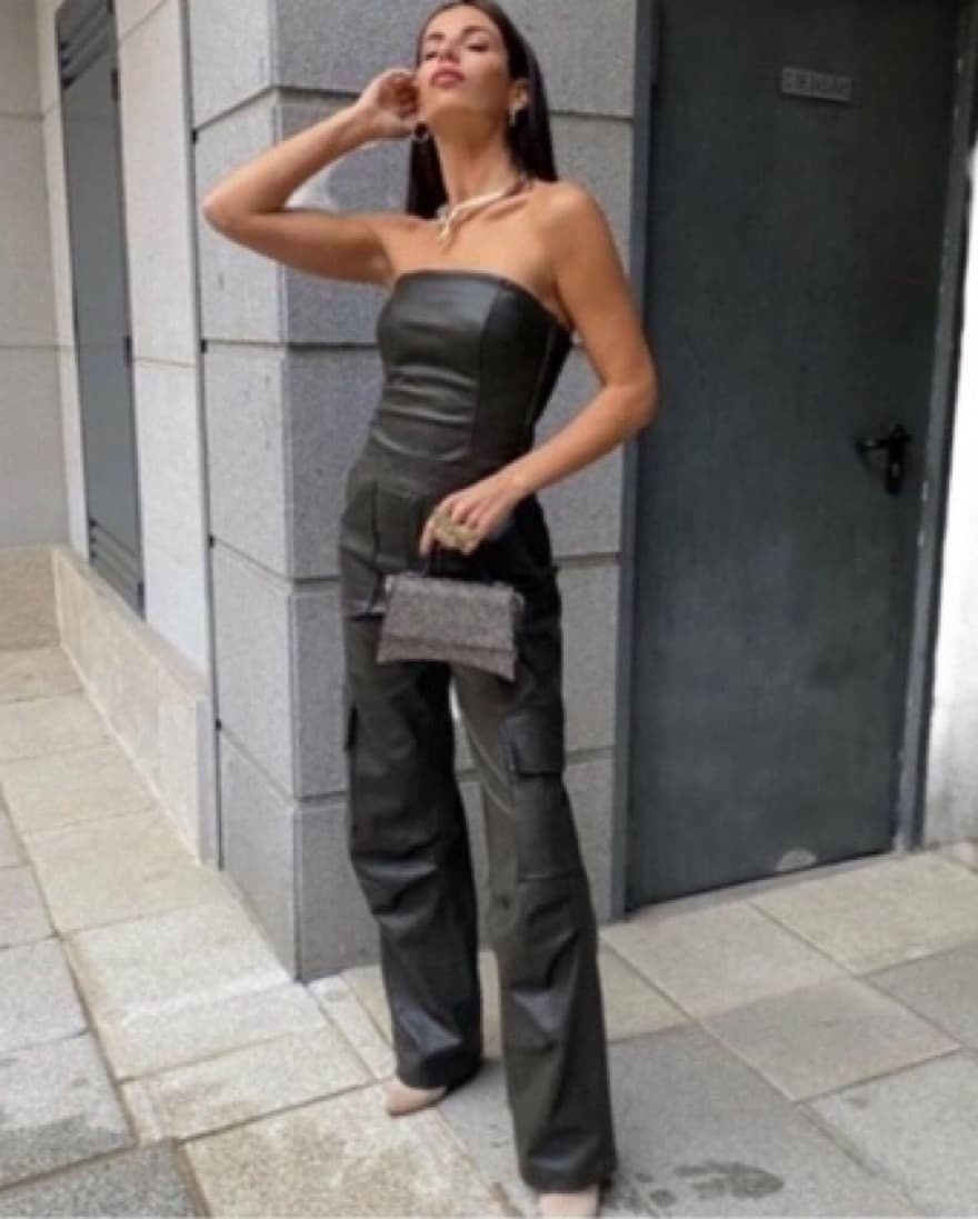 Zara Leather Jumpsuit - Image 2