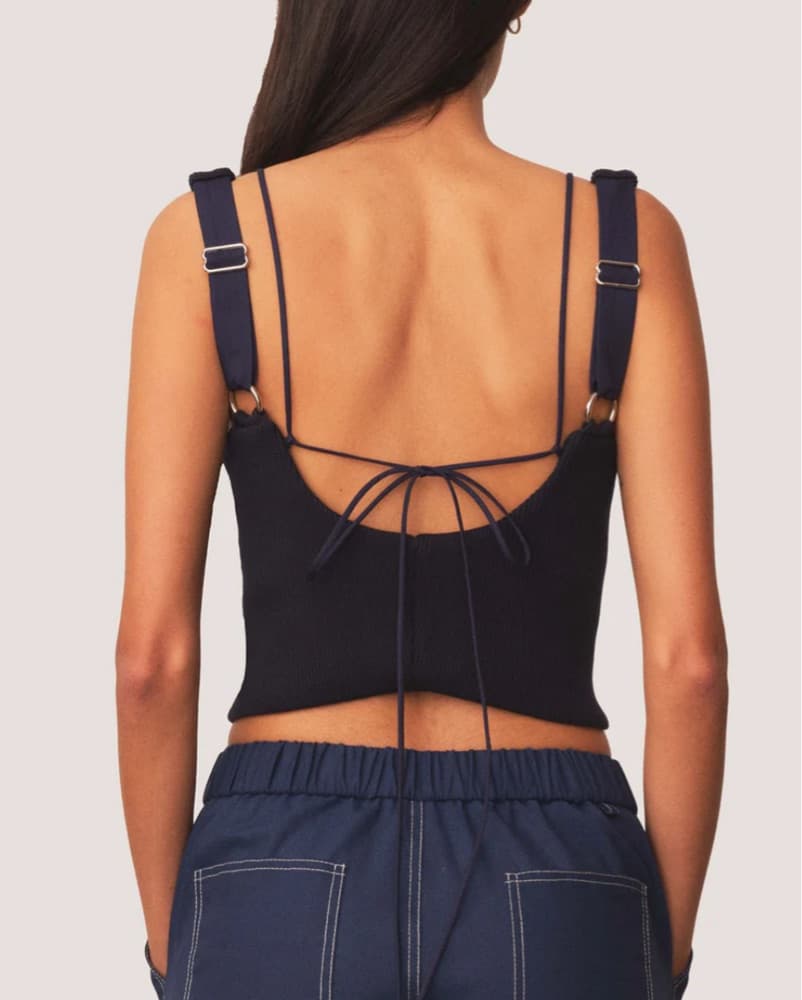 Tae Park Exposed Knit Bra Top Midnight - Image 4