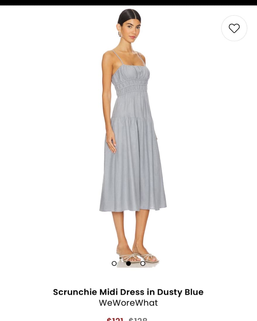 Dusty Blue We Wore What Linen Midi Dress - Image 2