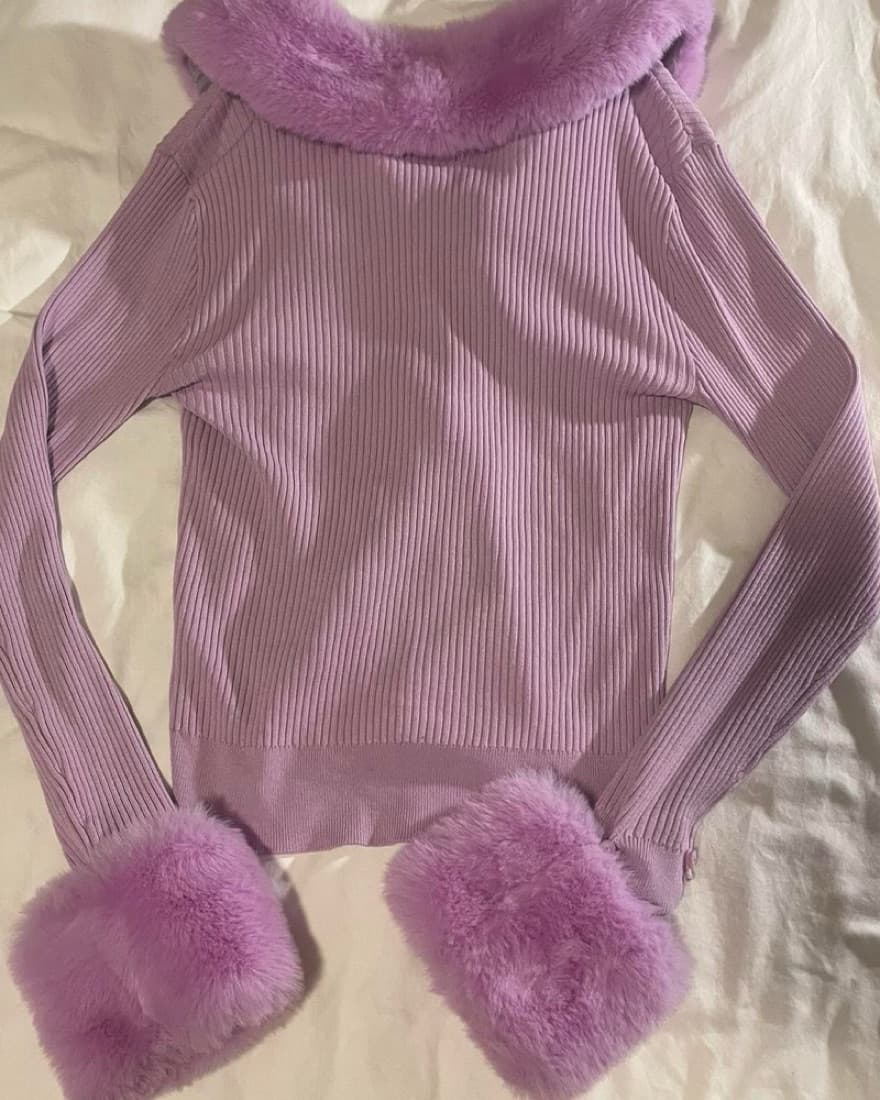 River Island fur trim collar cardigan - Image 5