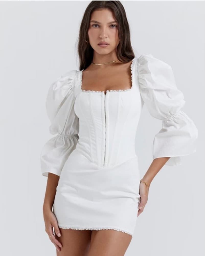 House CB Matilda Puff Sleeve Corset Dres - Image 2