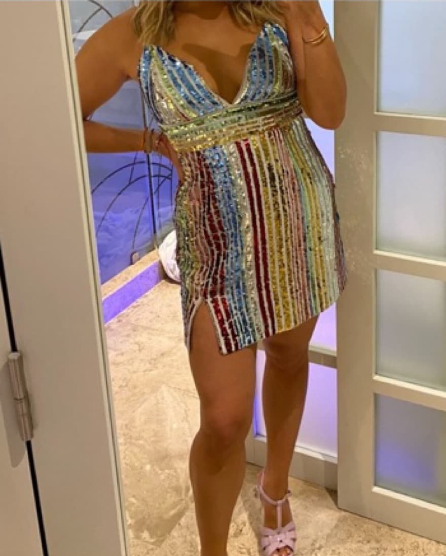 REVOLVE Rainbow Sequin Dress - Image 4