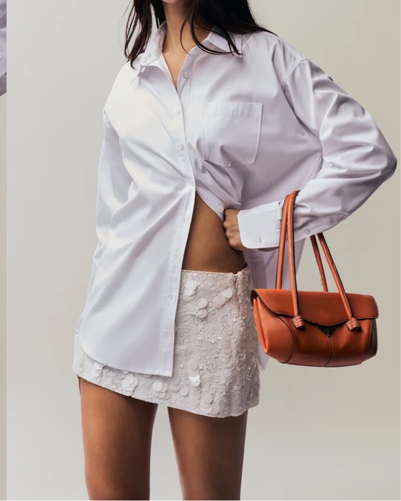 GUIZIO White Paillete Skirt - Image 3