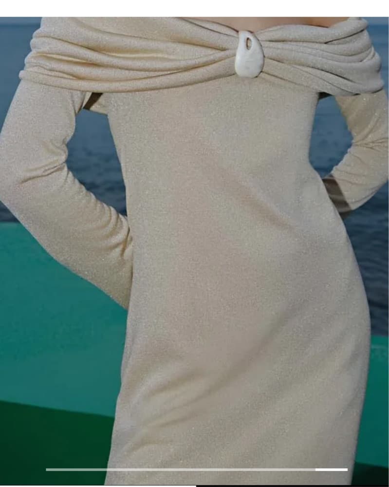 Candy Mini Dress Beige in Jersey - Image 2