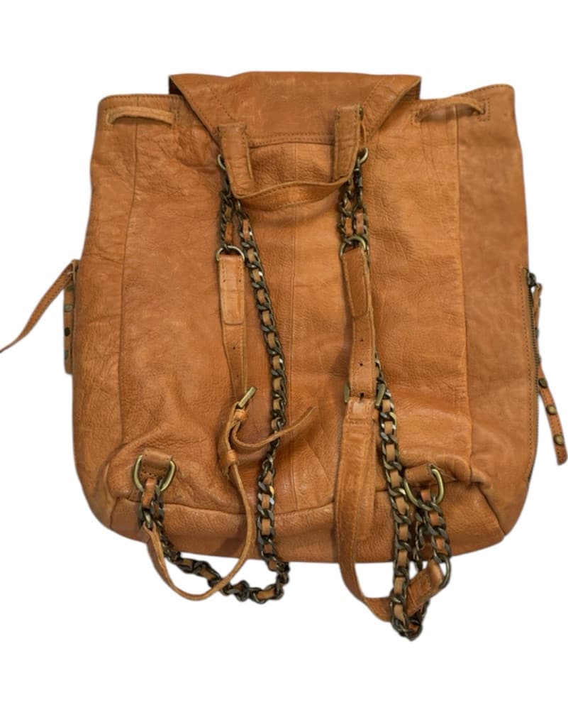Frye Leather Backpack with Chain Straps - Image 2