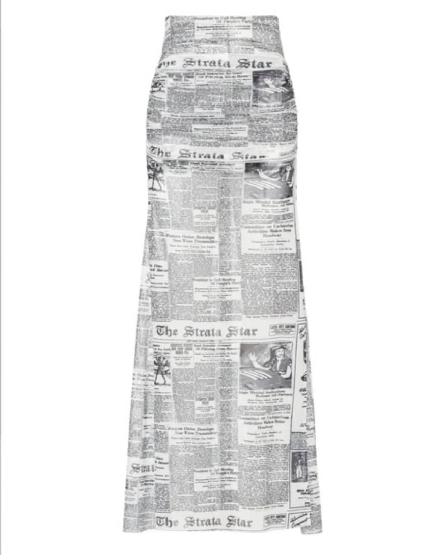 Ronny Kobo Newspaper Maxi Skirt - Image 5