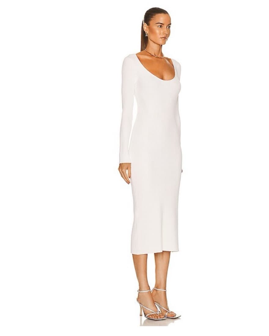 Ganni White Knit Dress - Image 5