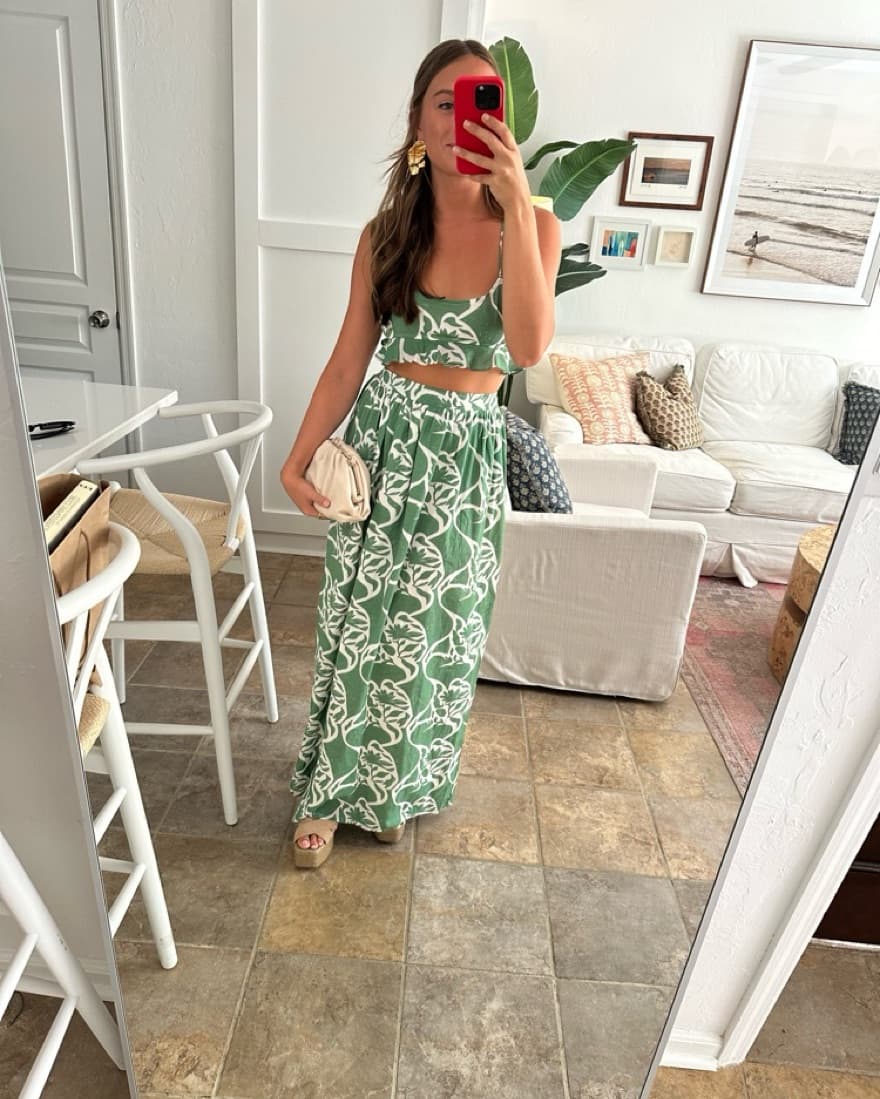Green Printed Beach Set  - Image 3