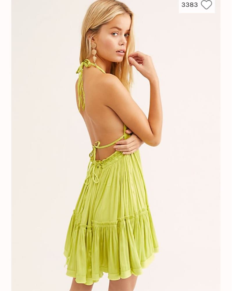 Free People Vibrant Pleated Halter Dress - Image 2