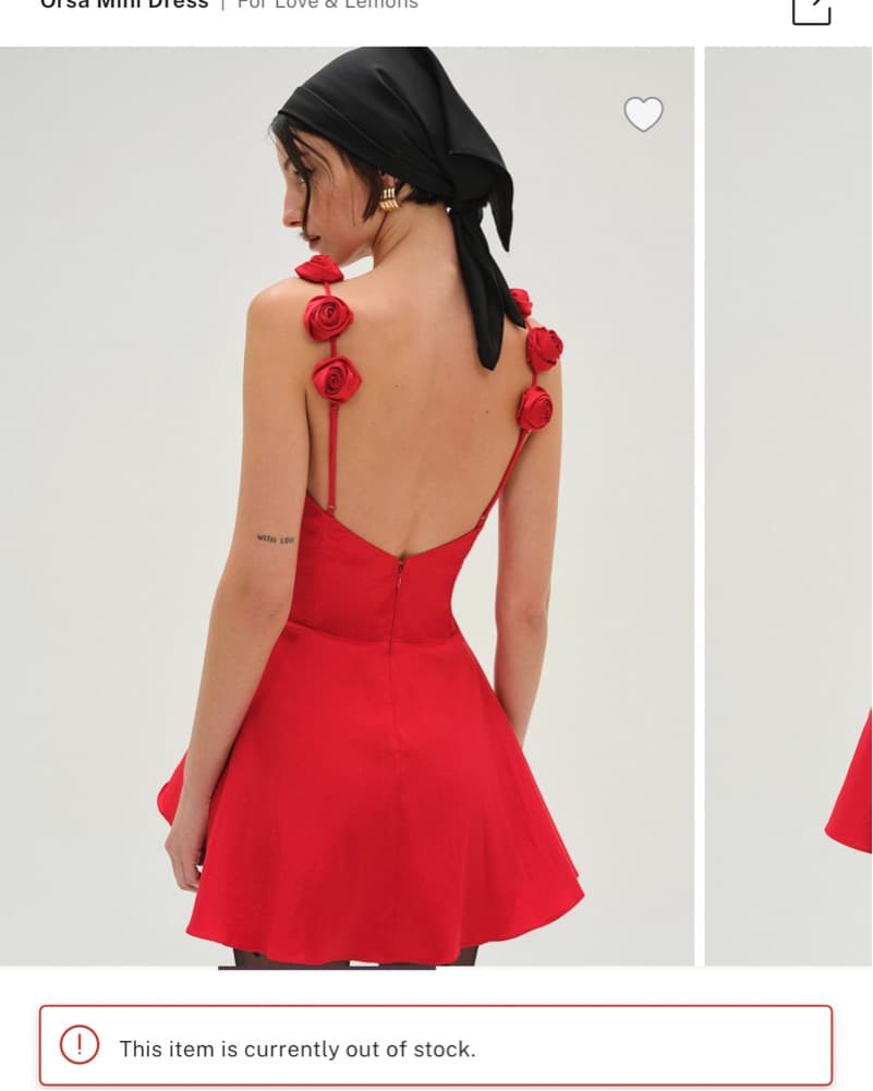 Vibrant Red Mini Dress with Floral Details - Image 2
