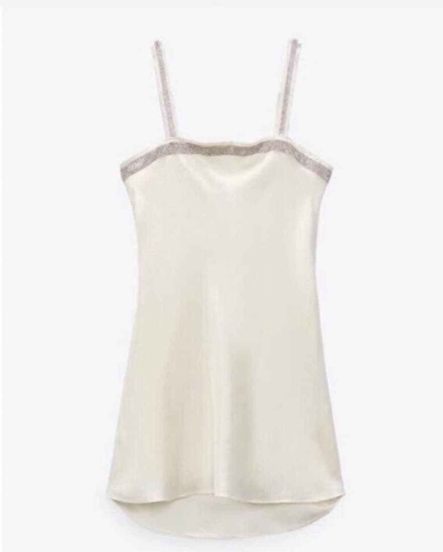 Zara Viral Satin Rhinestone Mini Dress - Image 6