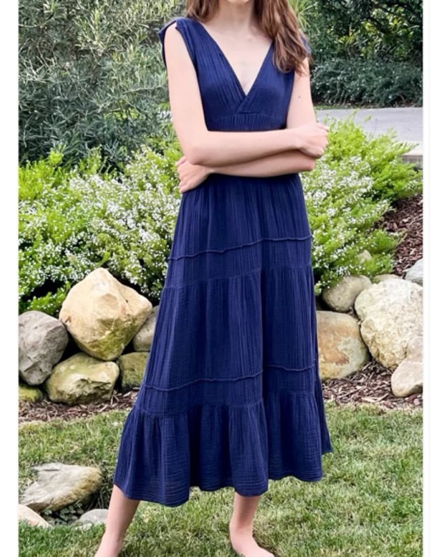 Felicite Navy Linen Maxi - Image 1