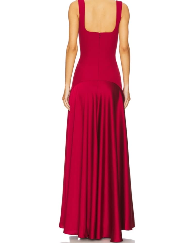 Red Revolve Silk Gown  - Image 4