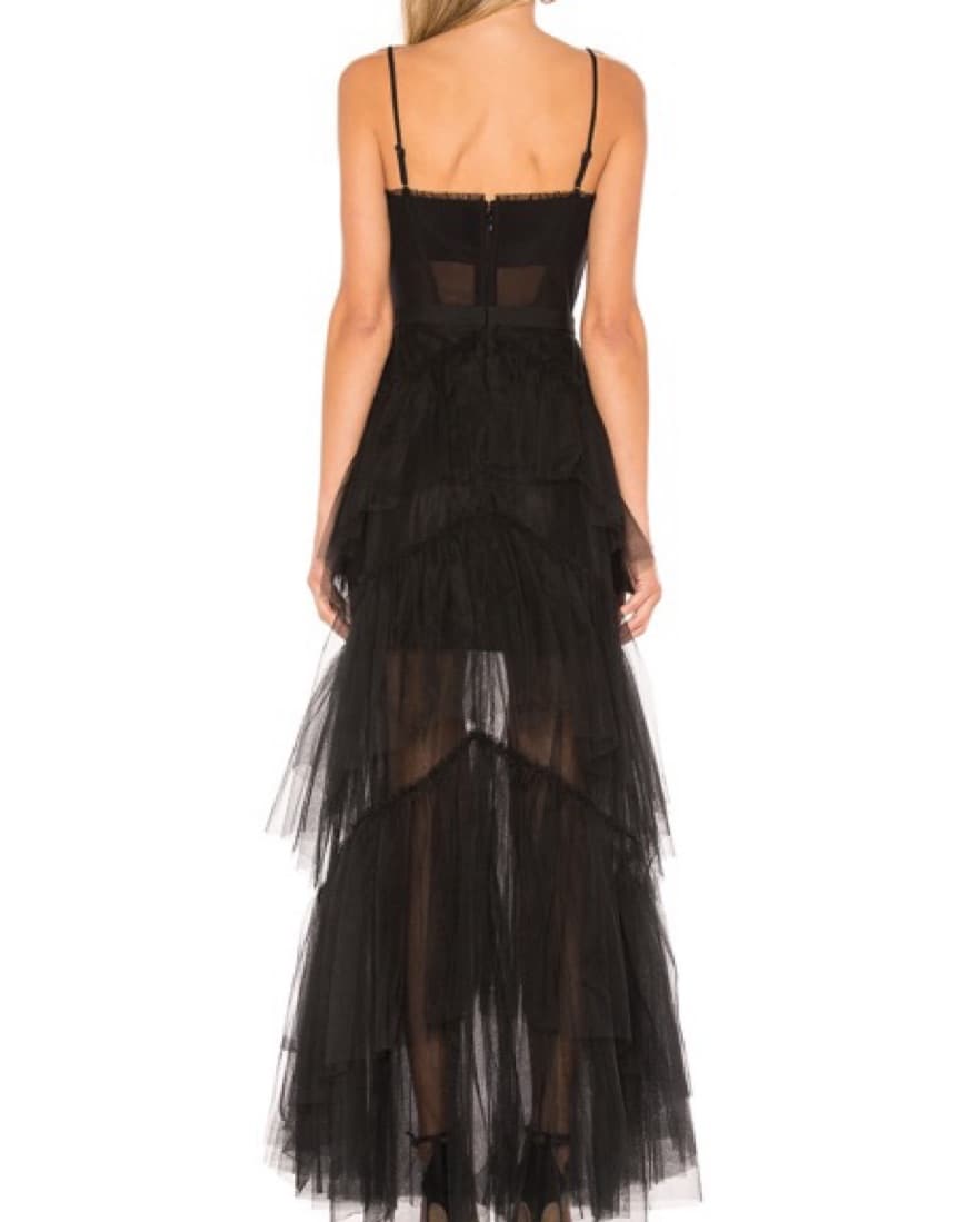 BCBGMAXAZRIA Sheer Tiered Tulle Gown - Image 5