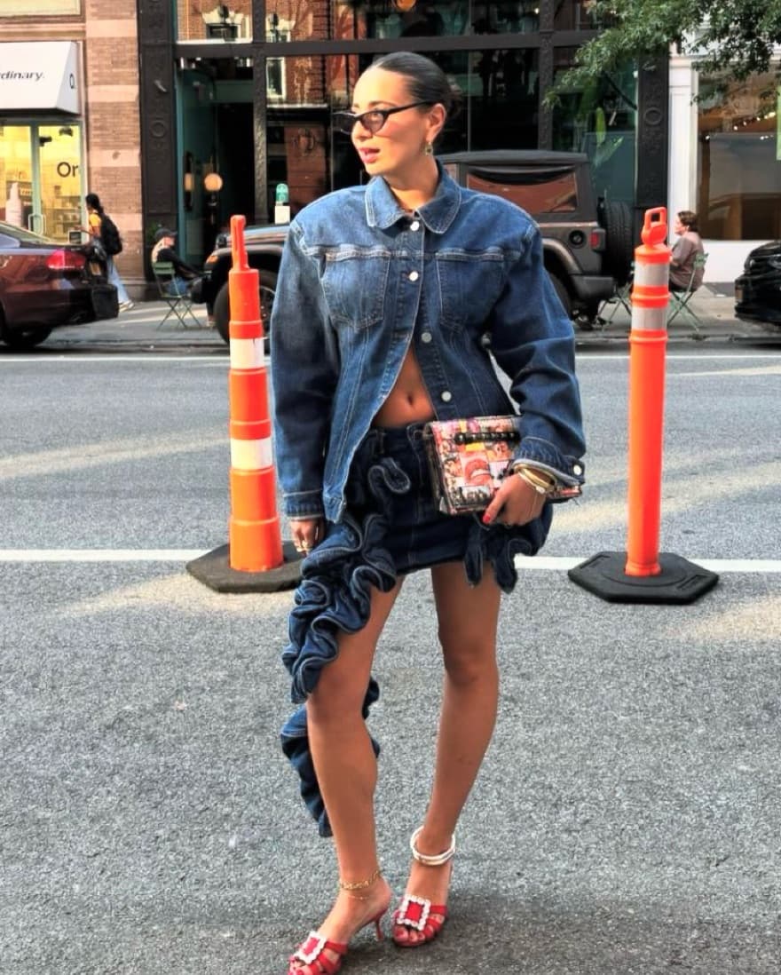 Rivington Ruffle Denim Skirt AKNVAS - Image 3