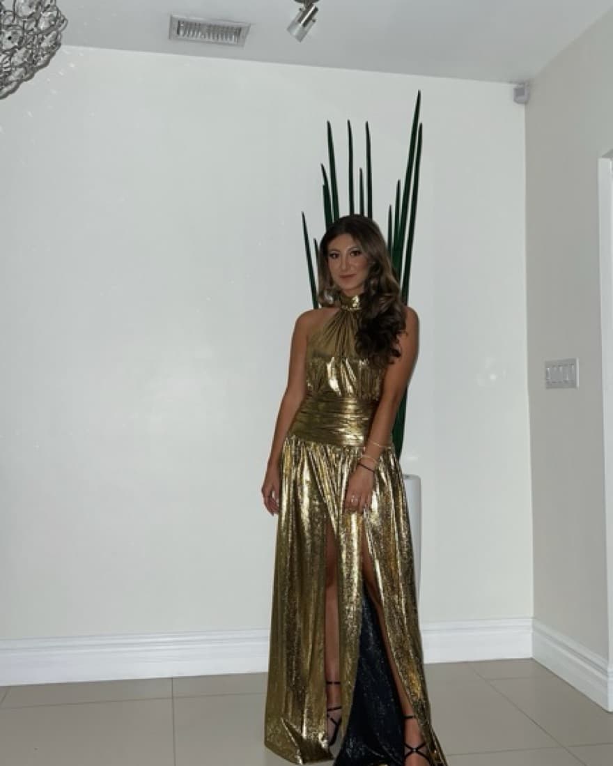Long Gold Gown - Image 1